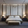 Modern Curved Upholstered King size Bed Design MZee Furniture USA