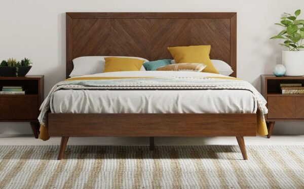 Wood Bed Frame solid wood bed frame MZee Furniture USA