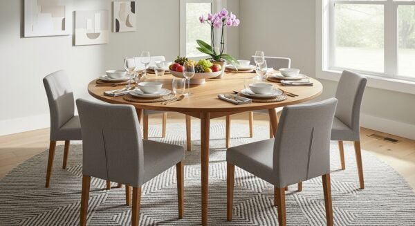 Round Dining Table and Dining Chair MZee Furniture USA