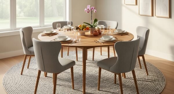 Round Dining Table and Dining Chair MZee Furniture USA