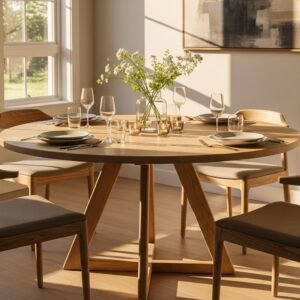 Round Dining Table and Dining Chair MZee Furniture USA