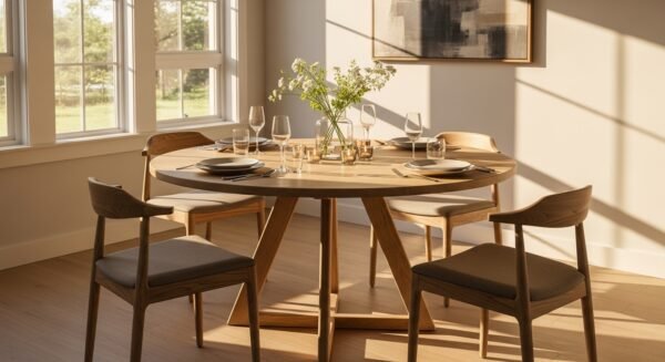 Round Dining Table and Dining Chair MZee Furniture USA