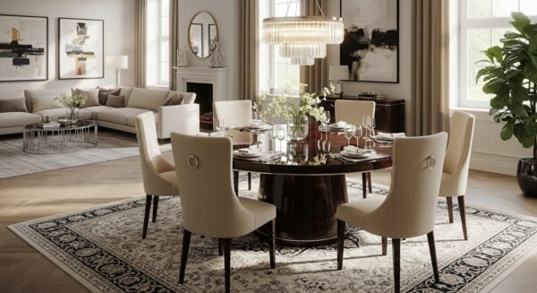 Round Dining Table and Dining Chair MZee Furniture USA