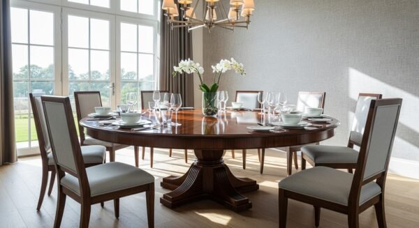 Round Dining Table and Dining Chair MZee Furniture USA