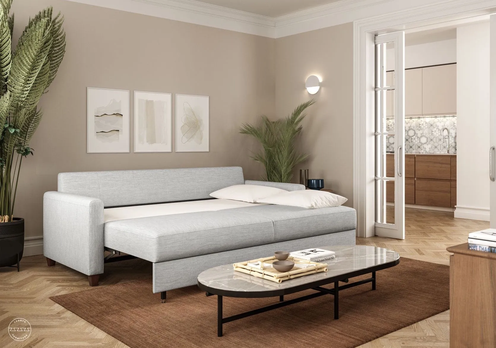 Sleeper Sofa and Sofa Table MZee Furniture USA