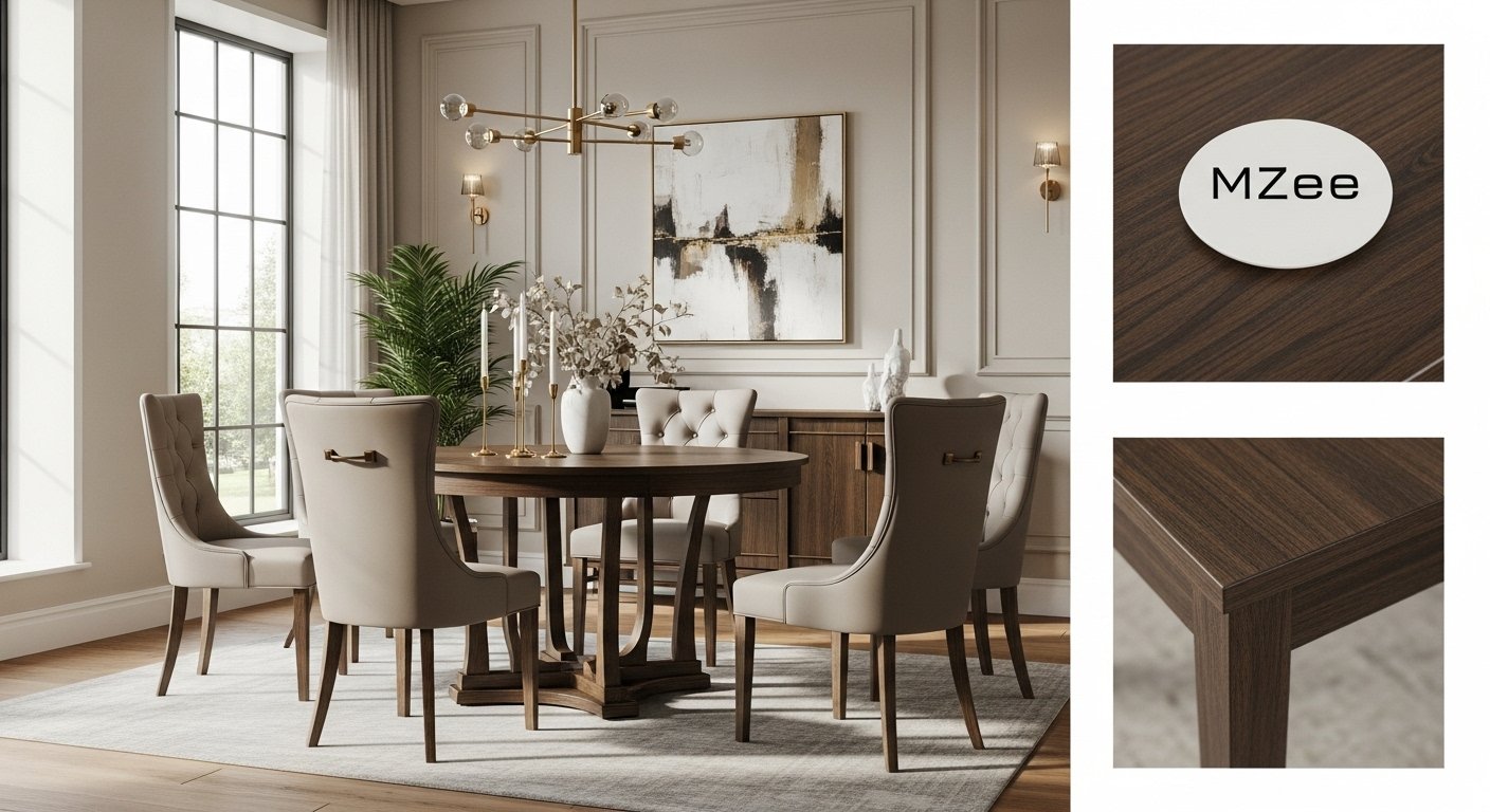 Round-dining-table-set-for-4-Chalk-Finish