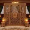 Wood Carved Room Divider Screen – MZee Room Divider (9)