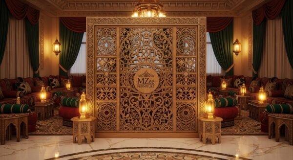 Wood Carved Room Divider Screen – MZee Room Divider (9)